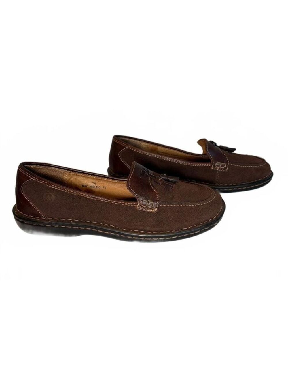 Born Chocolate Brown Suede Tassel Loafers 7 Dark Academia Classic Prep Heritage